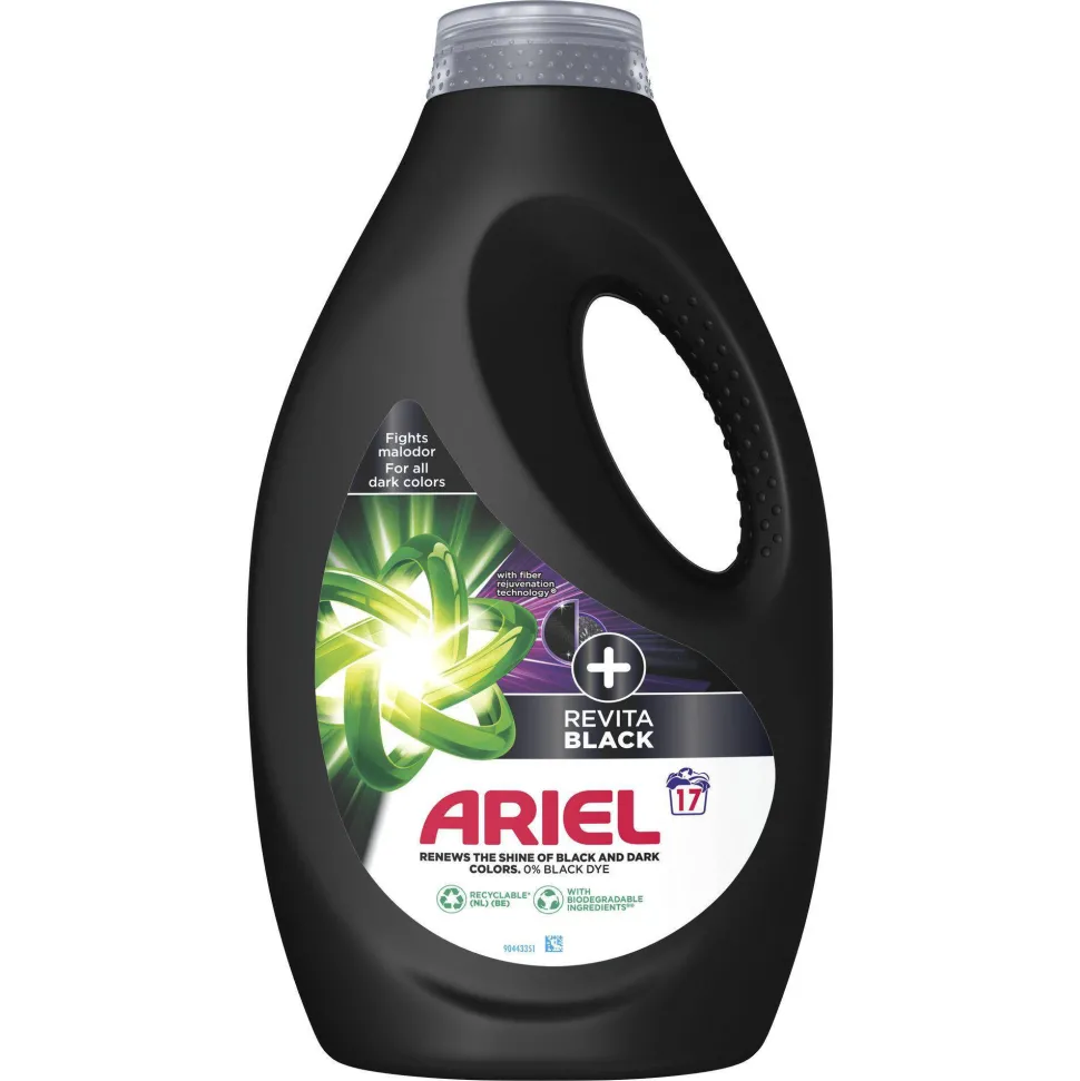 Ariel Vloeibaar Wasmiddel + Revitablack - Voor De Zwarte Was - 4 X 17 Wasbeurten - 68 Wasbeurten
