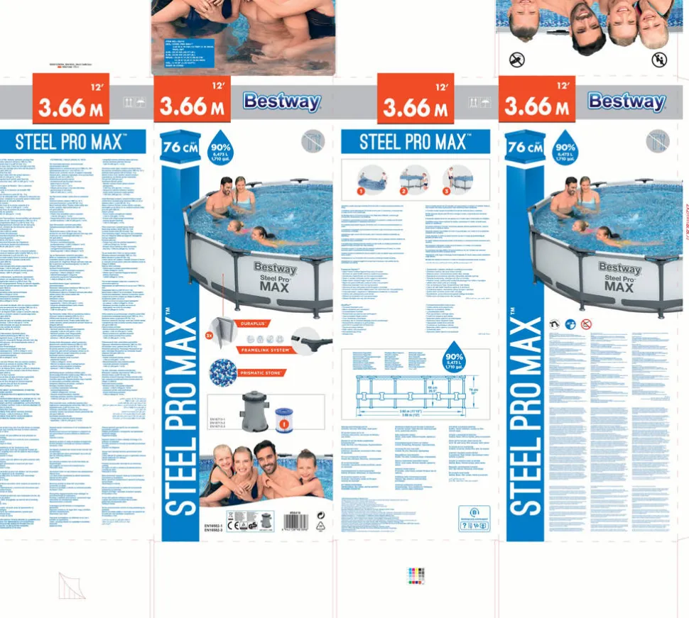 Bestway Steel Pro Max 56416 Bestway Steel Pro Max Zwembad + Filterpomp 366 Cm