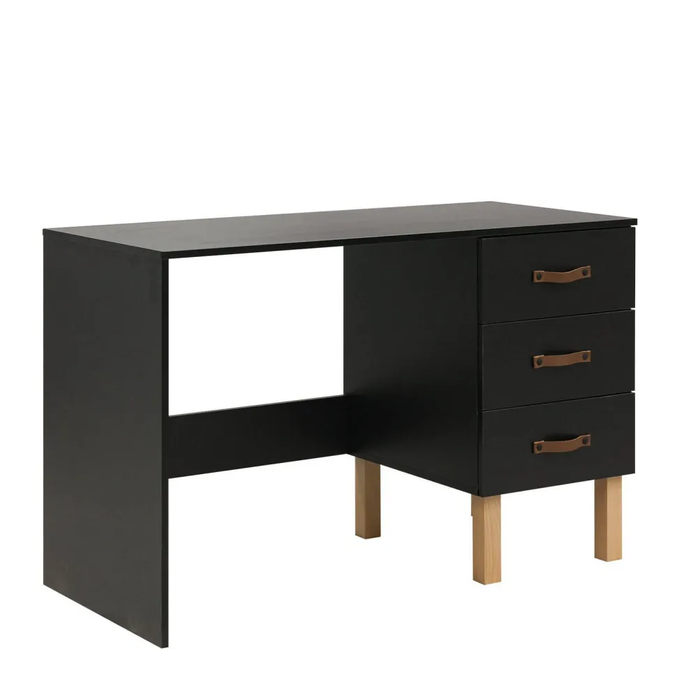 Bopita Bureau Floris Mat Zwart/Naturel