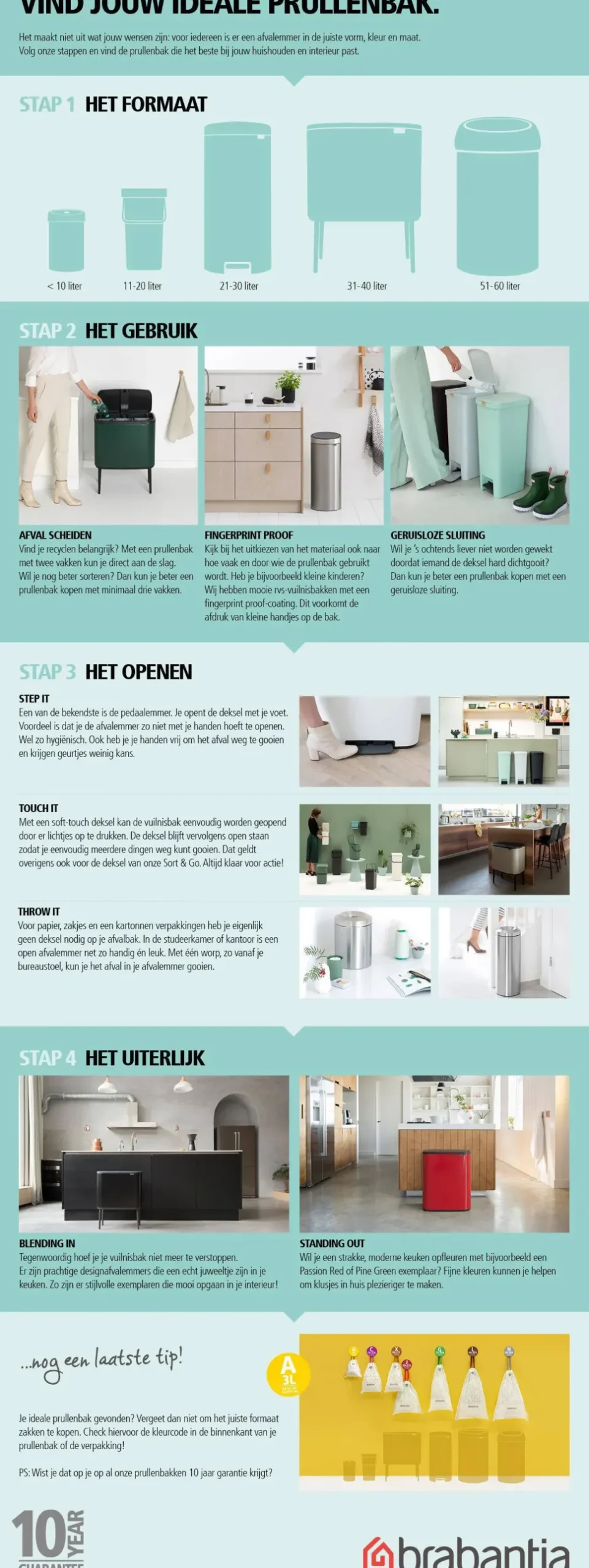 Brabantia Bo Touch Bin Prullenbak (2X30L) (Afvalscheiding)