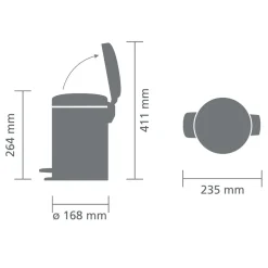 Brabantia Newicon Pedaalemmer (3L)