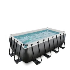 Exit Black Leather Zwembad 400X200X122Cm Met Filterpomp