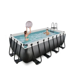 Exit Black Leather Zwembad 400X200X122Cm Met Filterpomp
