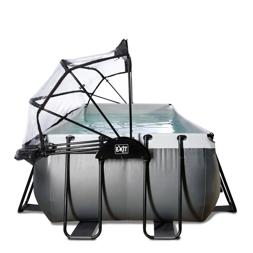 Exit Black Leather Zwembad 540X250X122Cm Met Overkapping En Zandfilterpomp