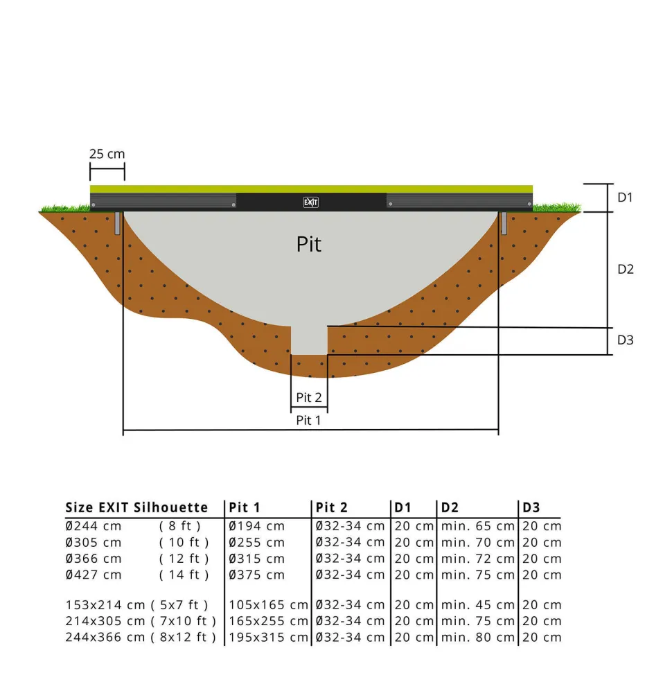 Exit Silhouette Ground Trampoline O427 Cm