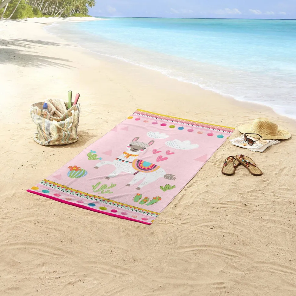 Good Morning Kinderstrandlaken (150X75 Cm) Roze