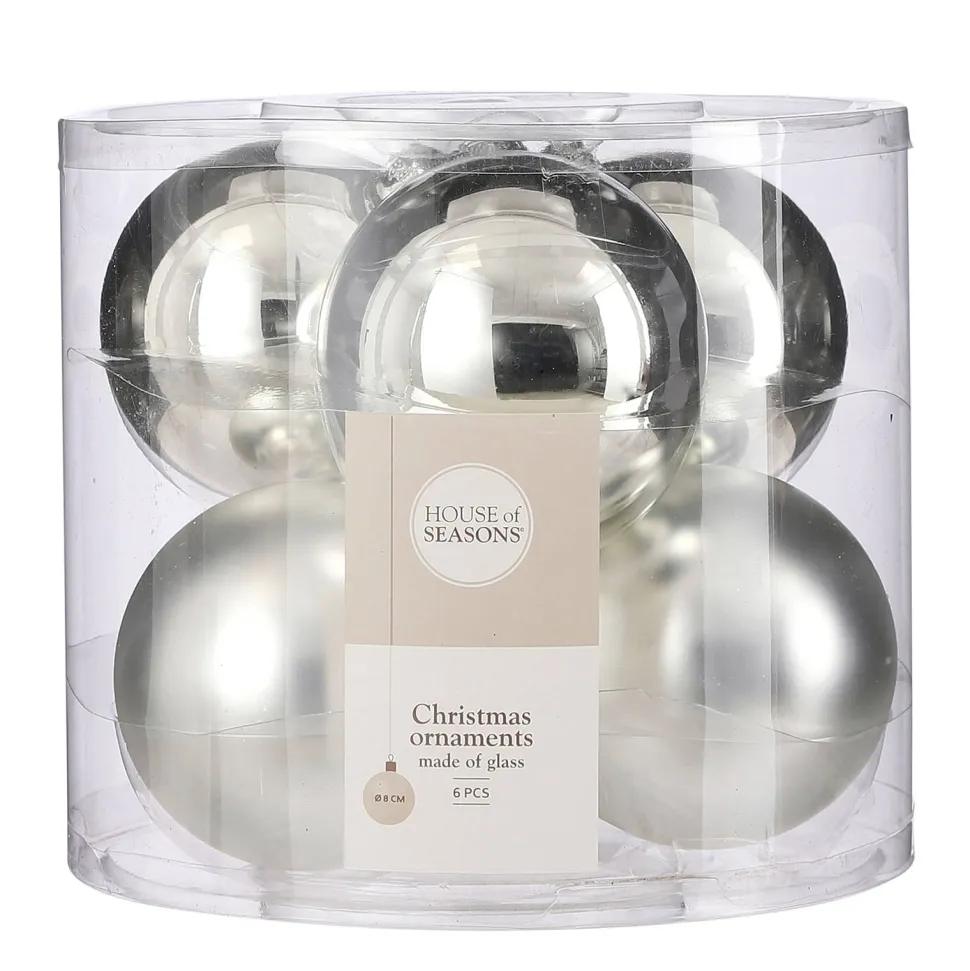 House Of Seasons Kerstbal (Set Van 6) (O8 Cm)