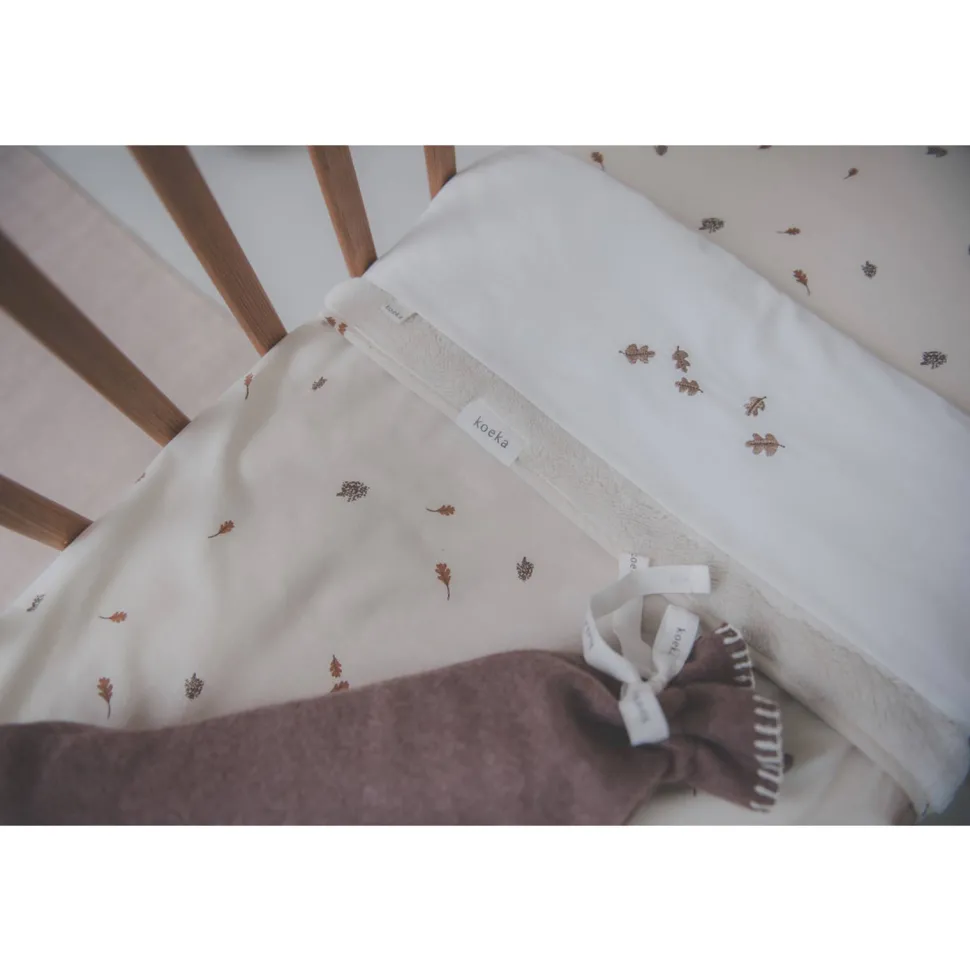 Koeka Falling Leaves Baby Wieglaken 80X100 Cm Wit