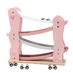 Label Label Wood Houten Auto Glijbaan Roze