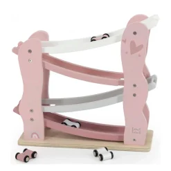 Label Label Wood Houten Auto Glijbaan Roze