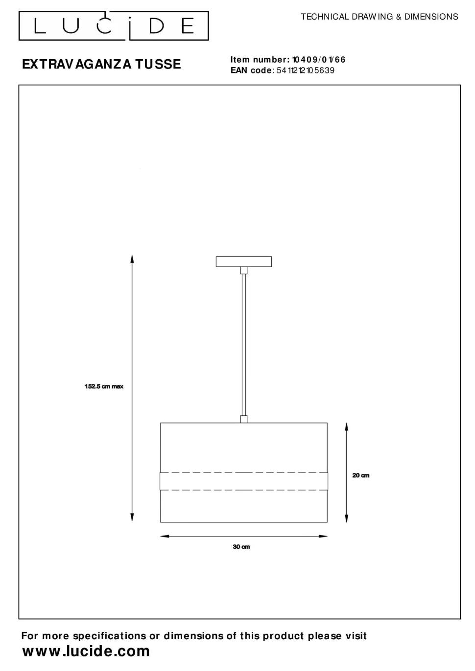 Lucide Hanglamp Extravaganza Tusse