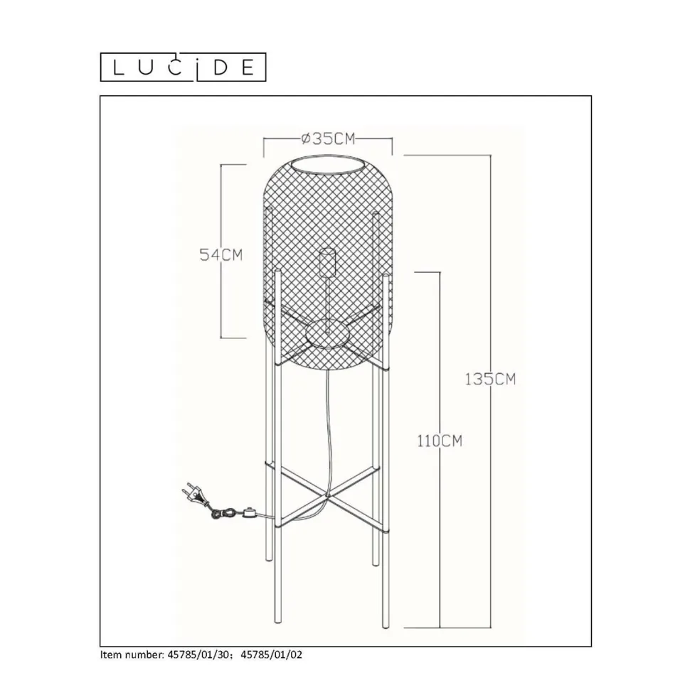 Lucide Vloerlamp Mesh