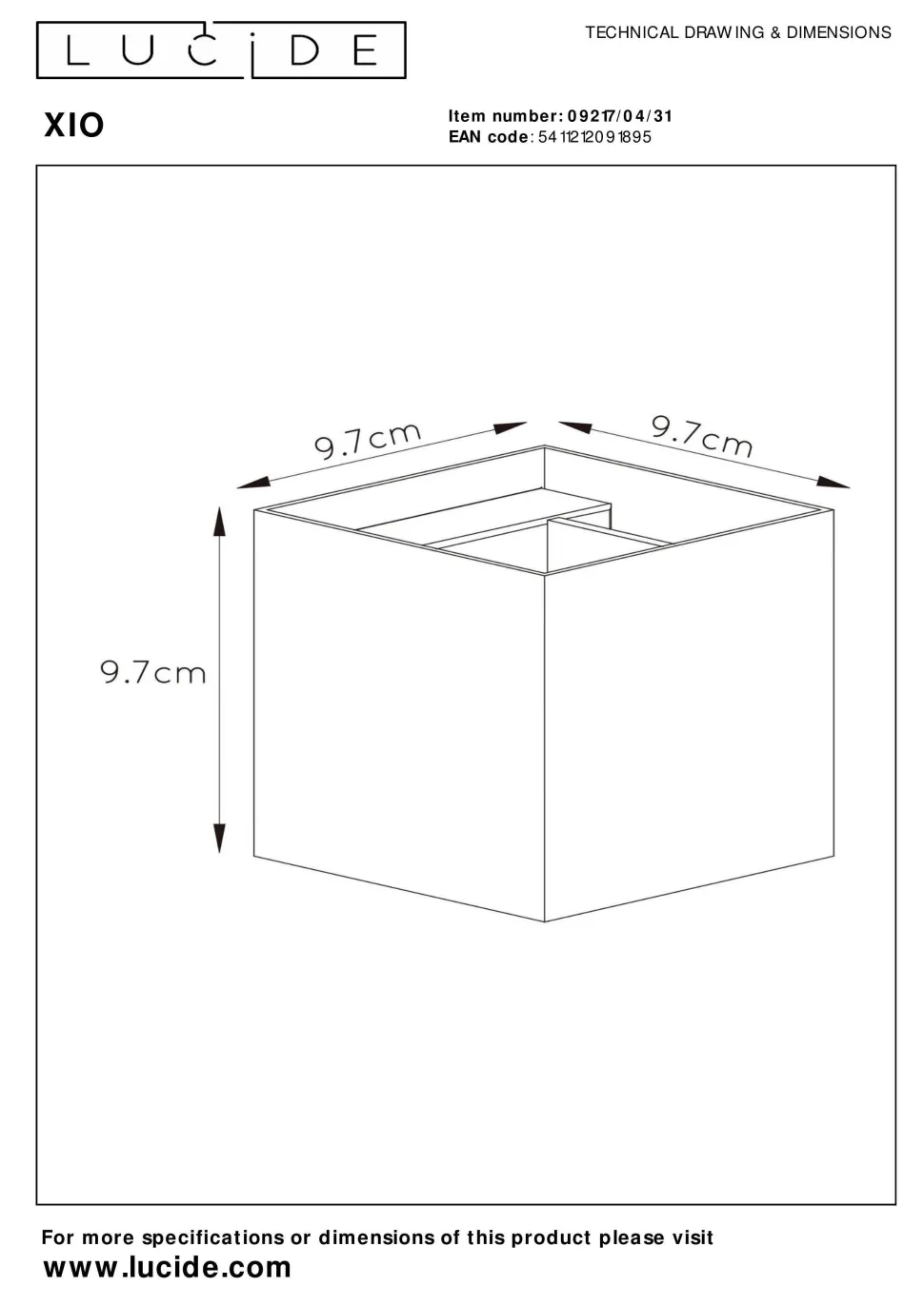 Lucide Wandlamp Xio