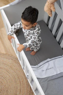 Meyco Baby Ledikantlaken Ssst...Ik Slaap!! 100X150 Grey