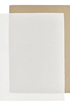 Meyco Baby Ledikantlaken - Set Van 2 100X150 Cm Uni Offwhite/Uni Taupe