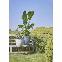 Mica Decorations Bravo Bloempot Rond Lichtgrijs Slate - (H32,5Xo38 Cm)
