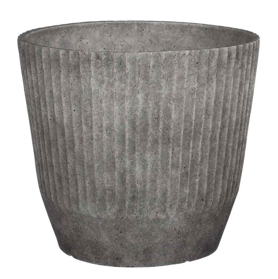 Mica Decorations Rio Bloempot Rond Lichtgrijs - (H28Xo31 Cm)