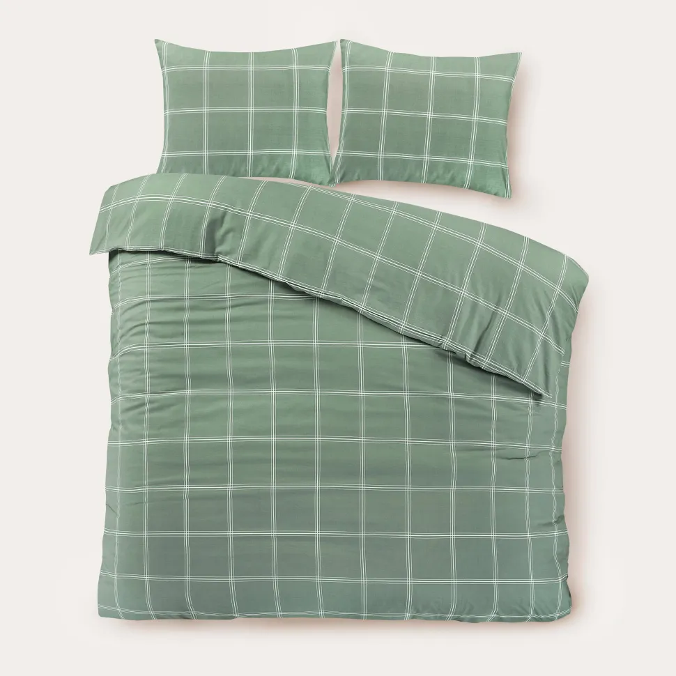 Nous Living Katoenen Dekbedovertrek Lits-Jumeaux Line Check (240X220 Cm)