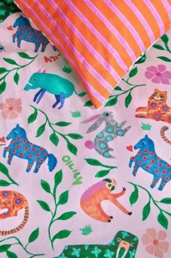 Oilily Katoenen Dekbedovertrek Peuter Happy Zoo (120X150 Cm)
