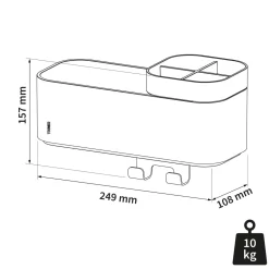 Tiger Opbergbak Met Handdoekhaak 2-Store (24,9X15,7 Cm)
