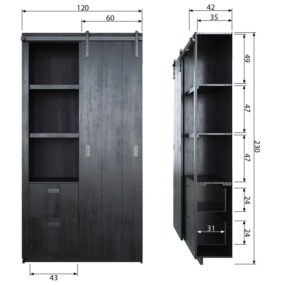 Vtwonen Wandkast Slide Barn